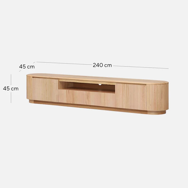 Timber Haven 2.4m TV Entertainment Unit - NZ Natural Ash