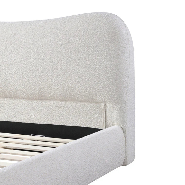 Betelgeuse King Bed Frame - Cream White Boucle