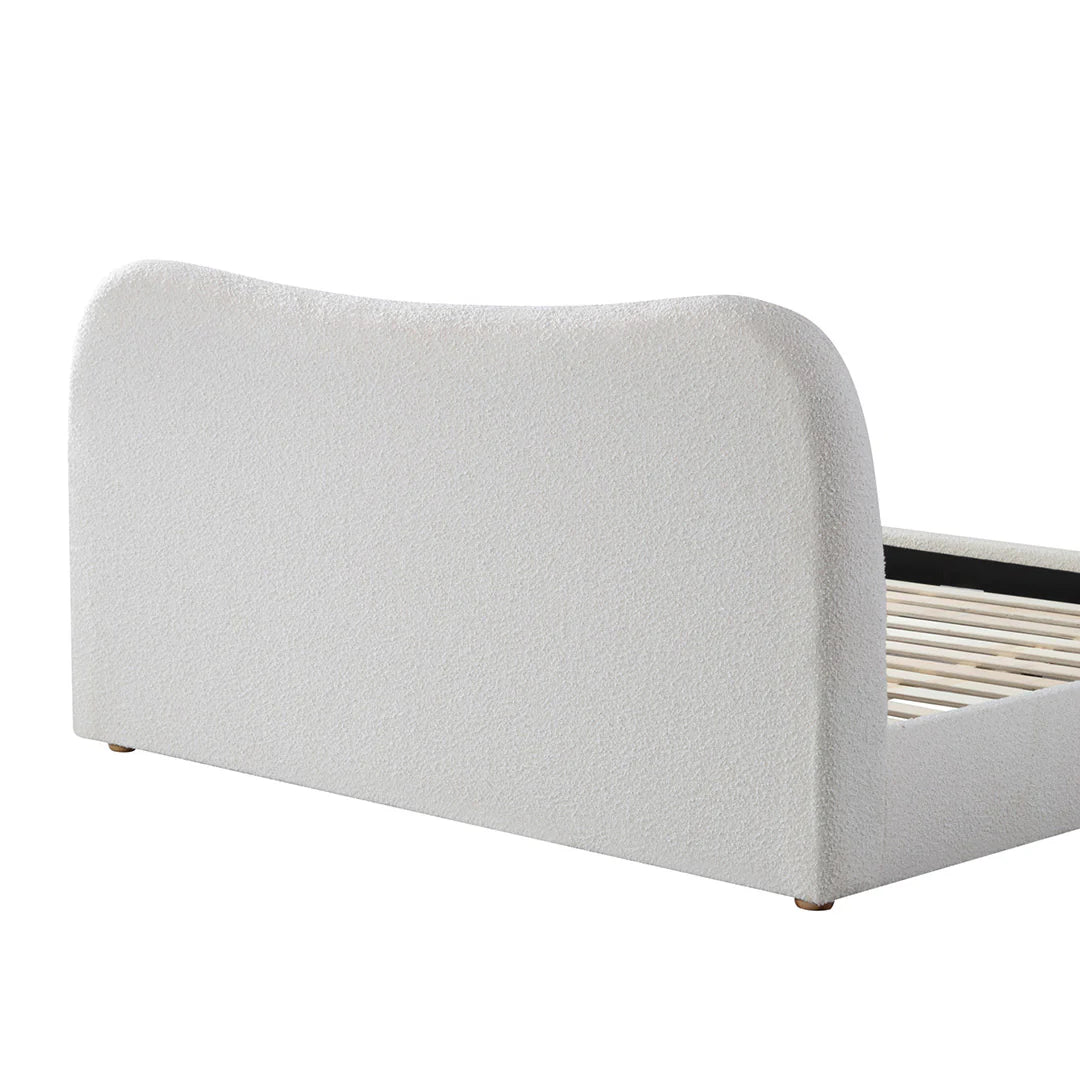 Betelgeuse King Bed Frame - Cream White Boucle