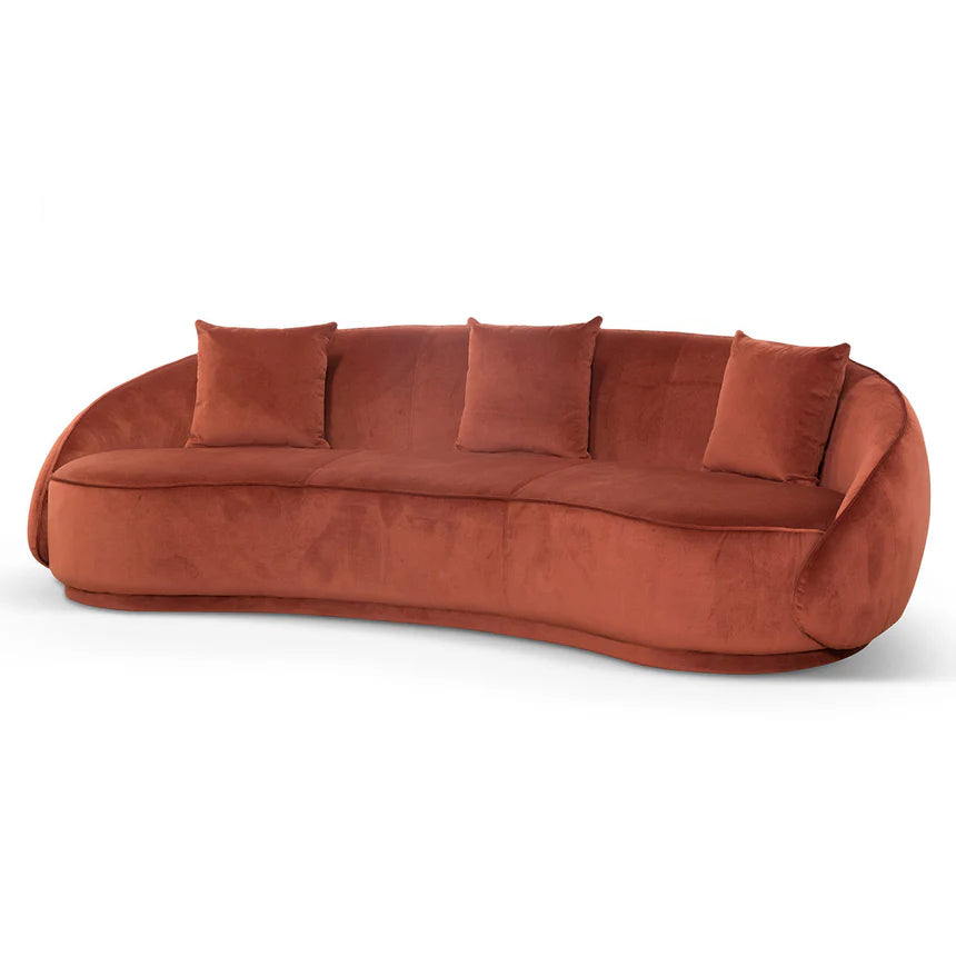 Sunset Vista 4 Seater Velvet Sofa - Rustic Orange