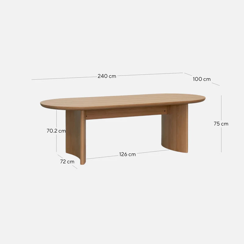 Oliver 2.4m Dining Table - Natural