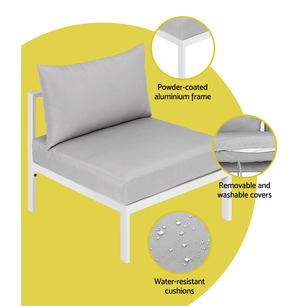 Anais 4 Seater Outdoor Sofa Set Aluminium Lounge Setting