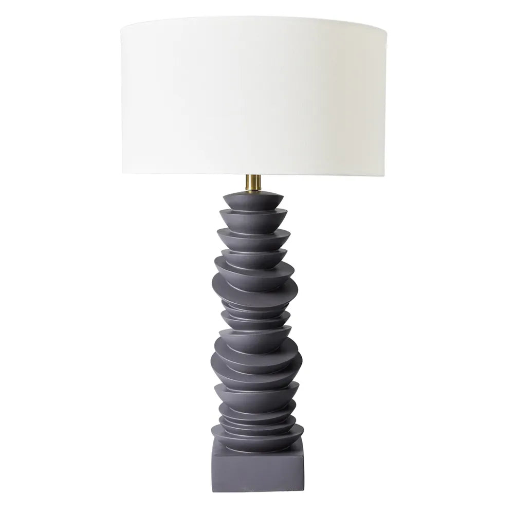 Mendoza Table Lamp - Grey with White Shade