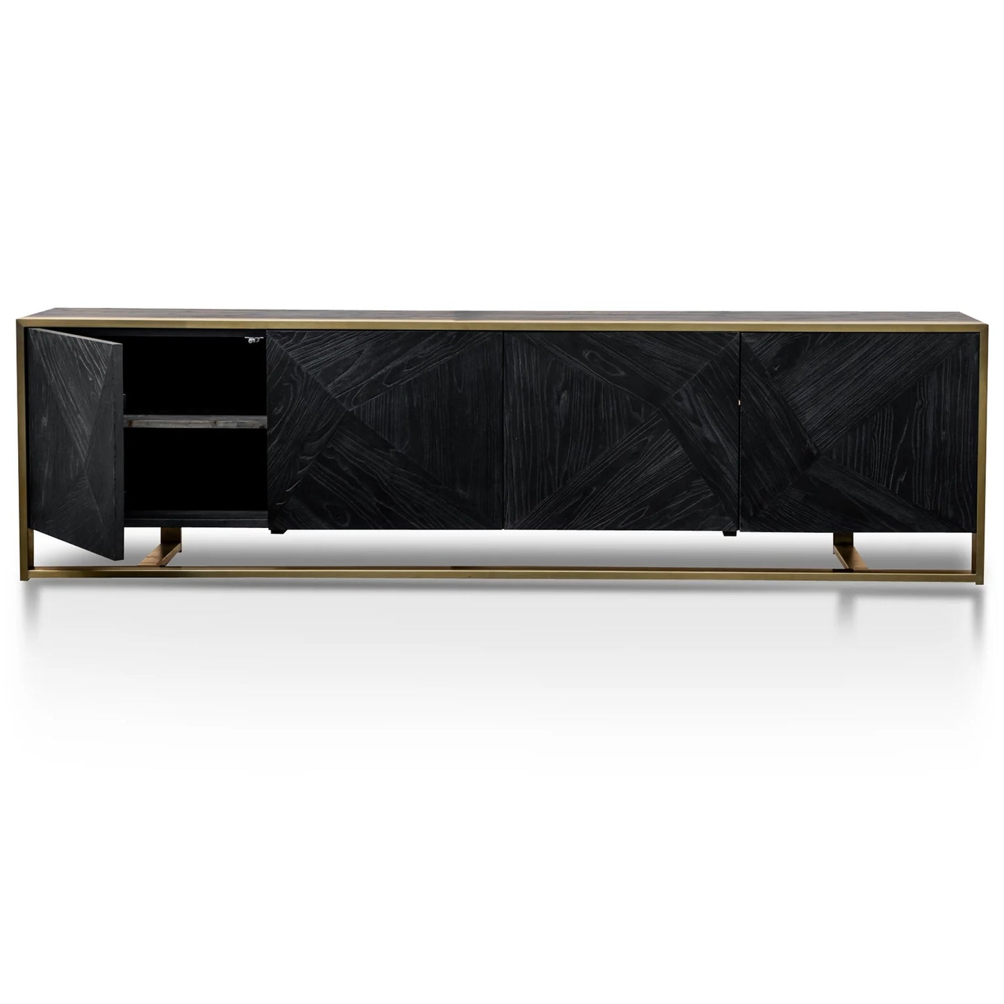 Black Golden 2.2m Entertainment TV Unit