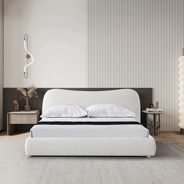 Betelgeuse King Bed Frame - Cream White Boucle