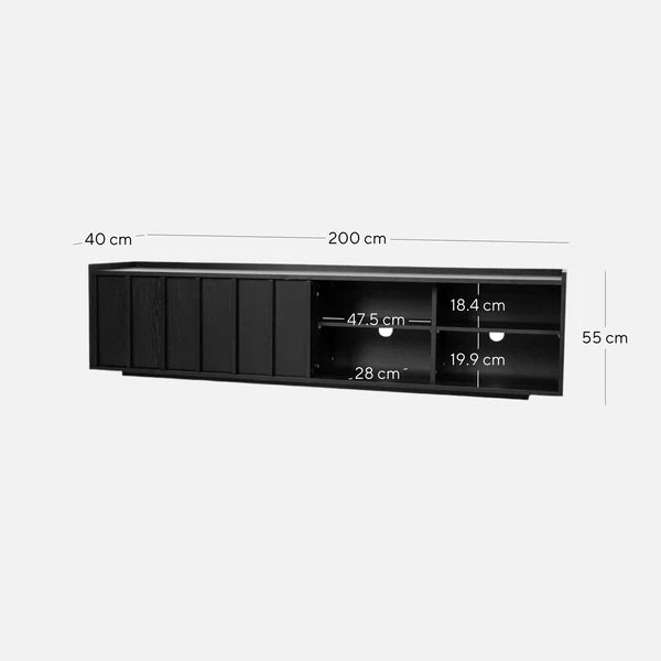 Horizon 2m TV Entertainment Unit - Black