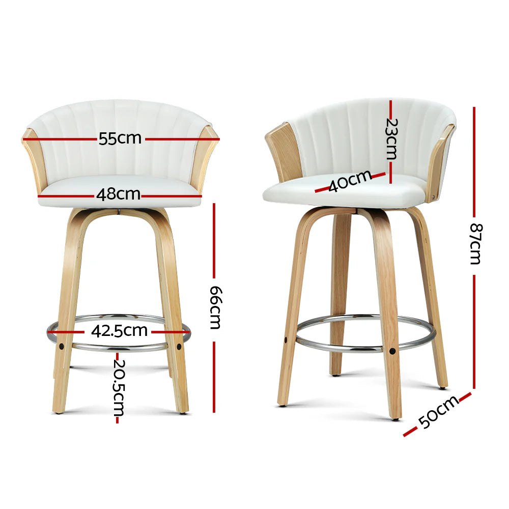 Set of 2 Sheridan Leather Bar Stools