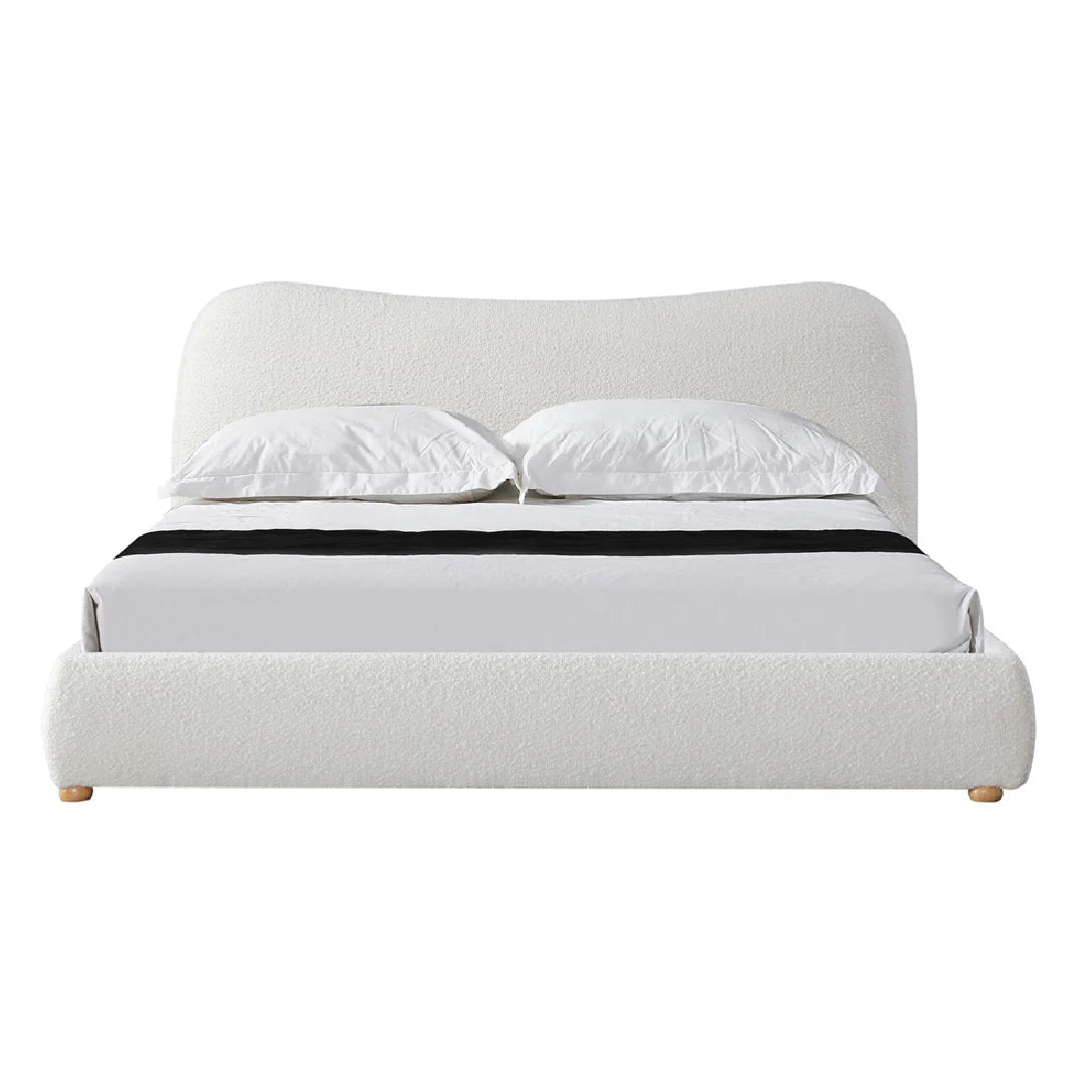 Betelgeuse King Bed Frame - Cream White Boucle