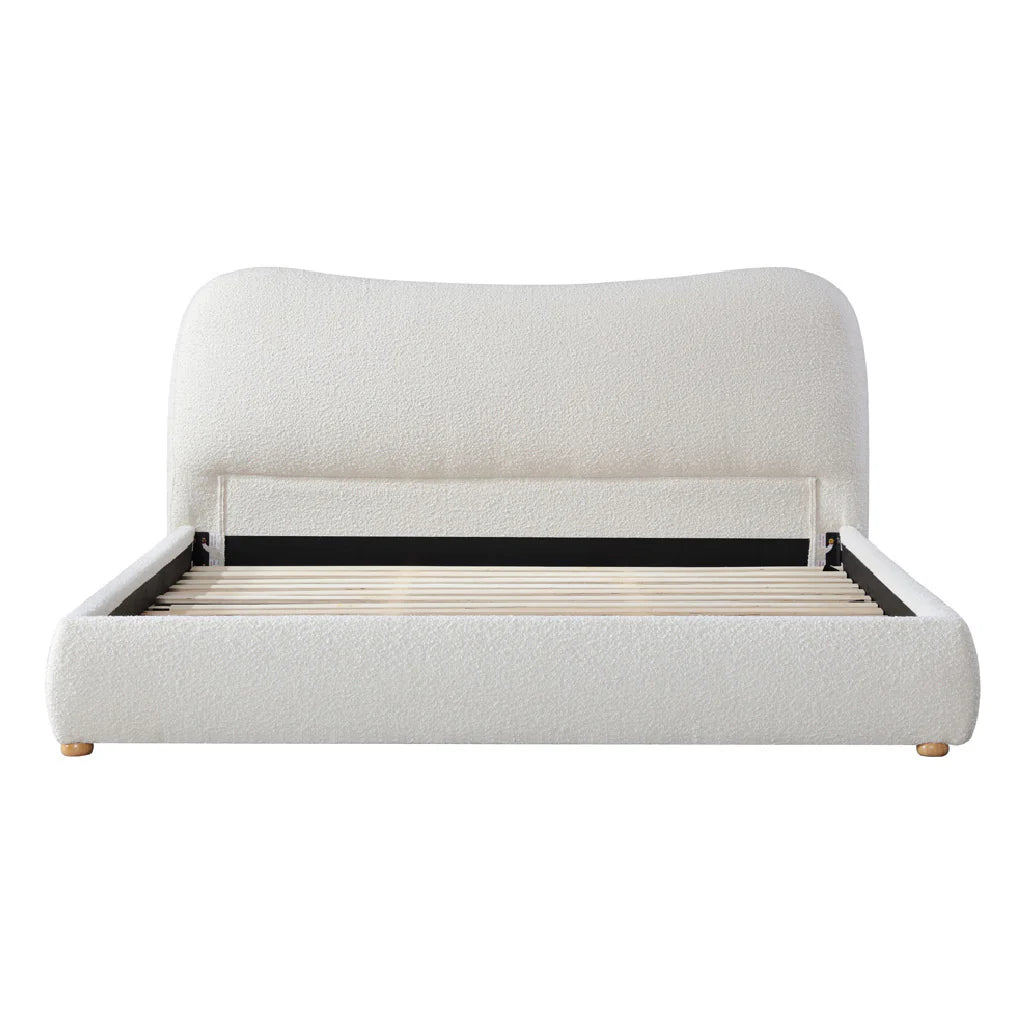 Betelgeuse King Bed Frame - Cream White Boucle