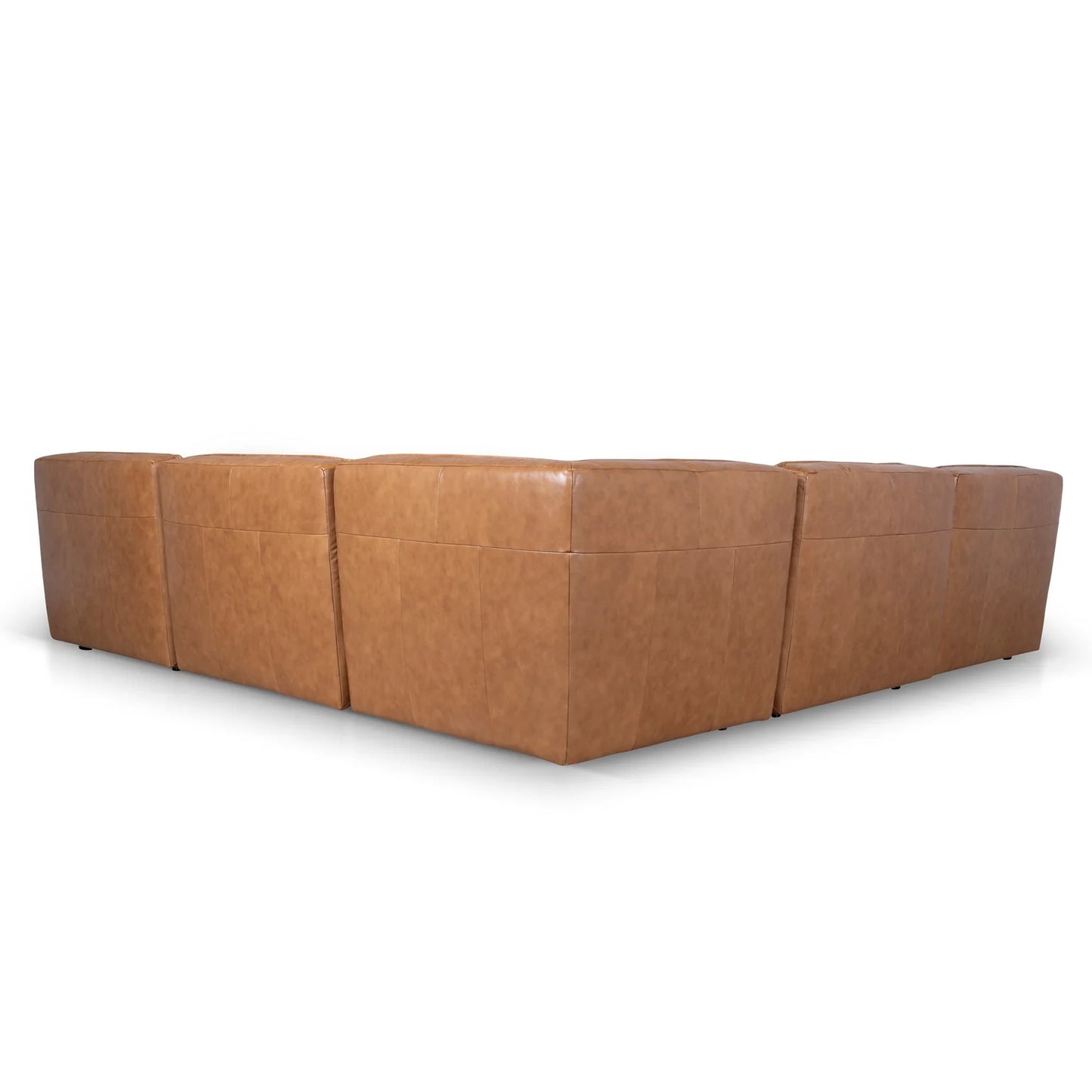 The Beaumont Modular Leather Corner Sofa - Amber Brown