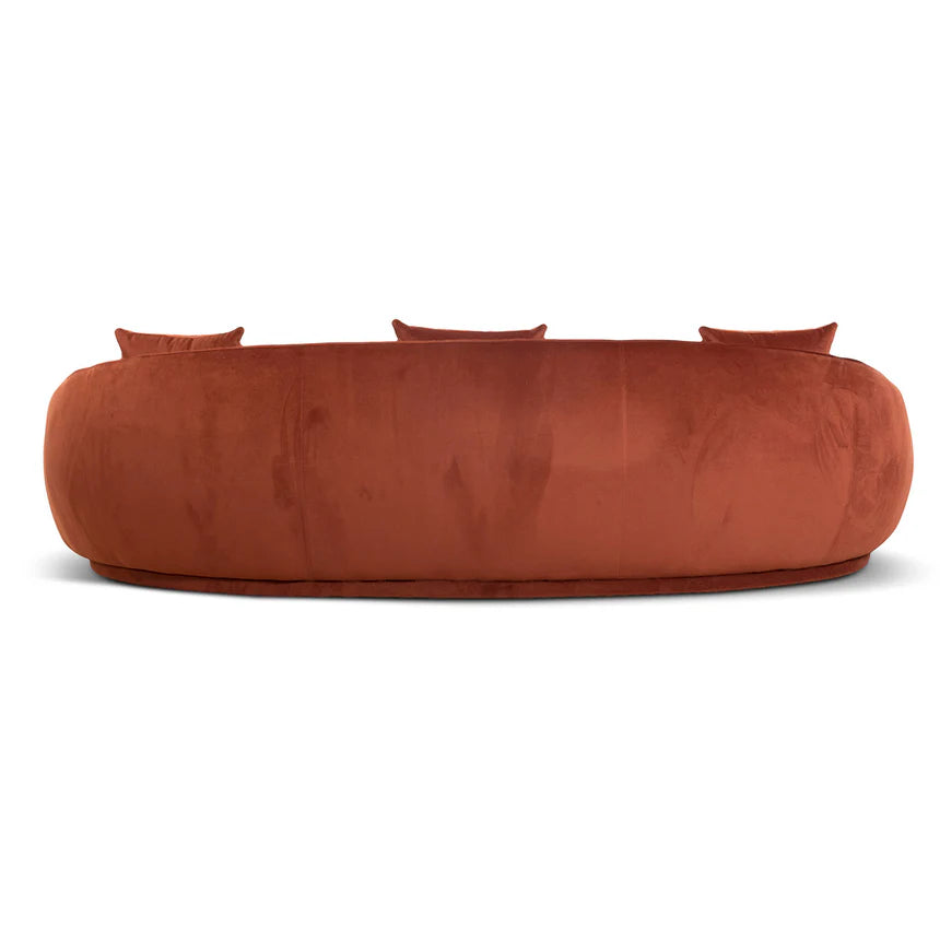 Sunset Vista 4 Seater Velvet Sofa - Rustic Orange
