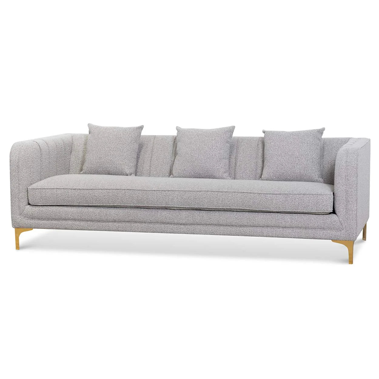 Arabella 3 Seater Sofa - Ash Grey Boucle