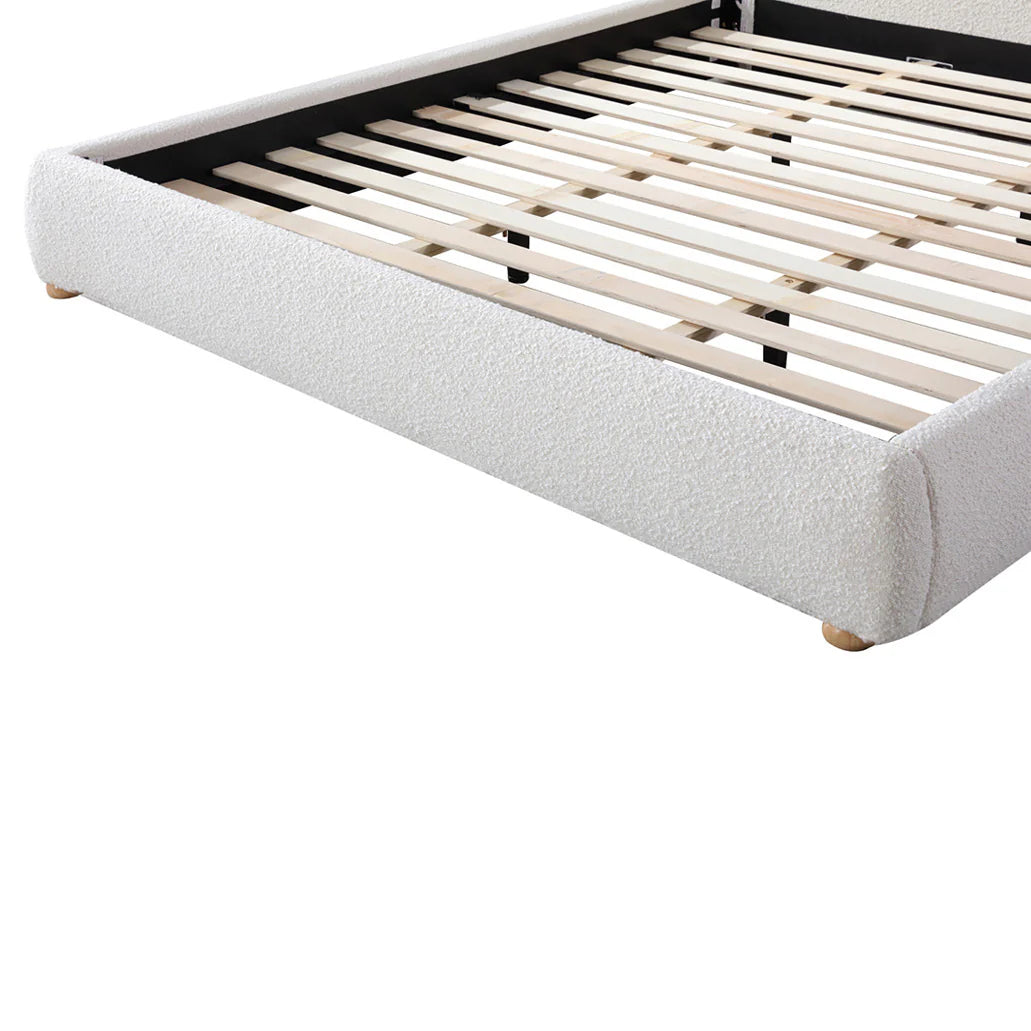 Betelgeuse King Bed Frame - Cream White Boucle