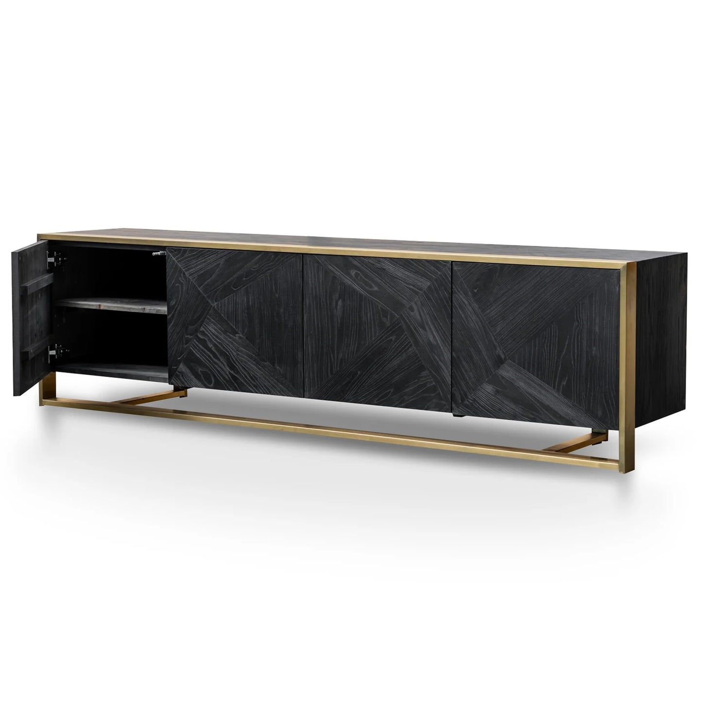 Black Golden 2.2m Entertainment TV Unit