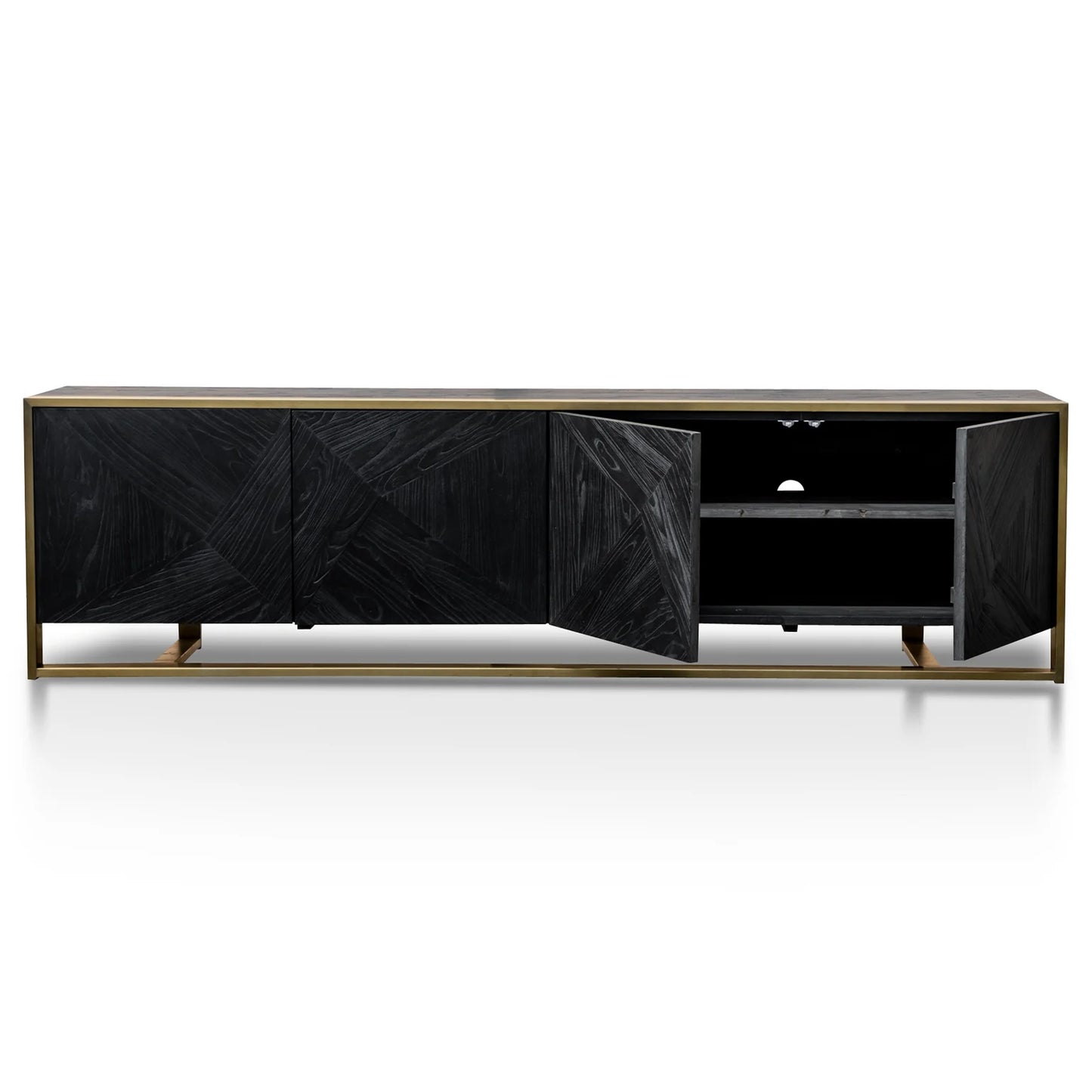 Black Golden 2.2m Entertainment TV Unit