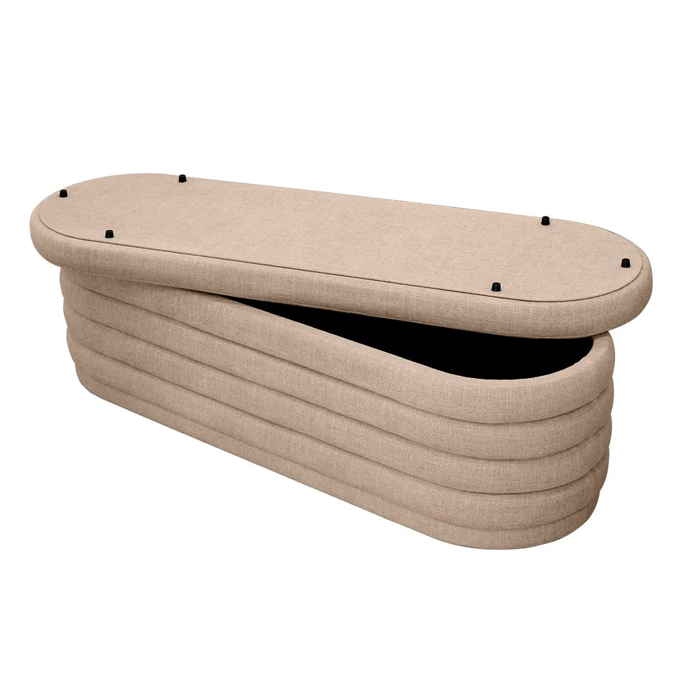 Demi Storage Bench Ottoman - Beige