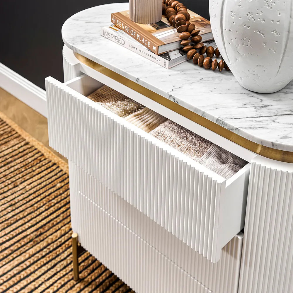 Demarco 3 Drawer Chest Table - White