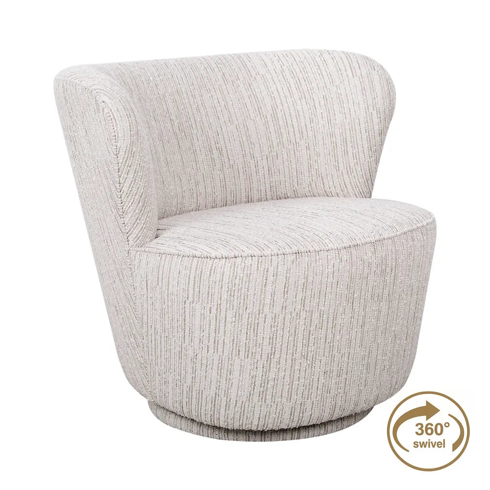 Alberta Swivel Chair - Ivory Jacquard