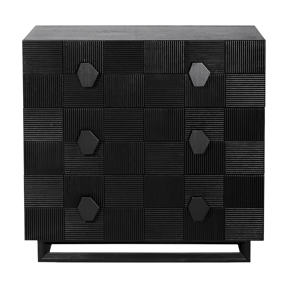 Alton 3 Drawer Chest - Black
