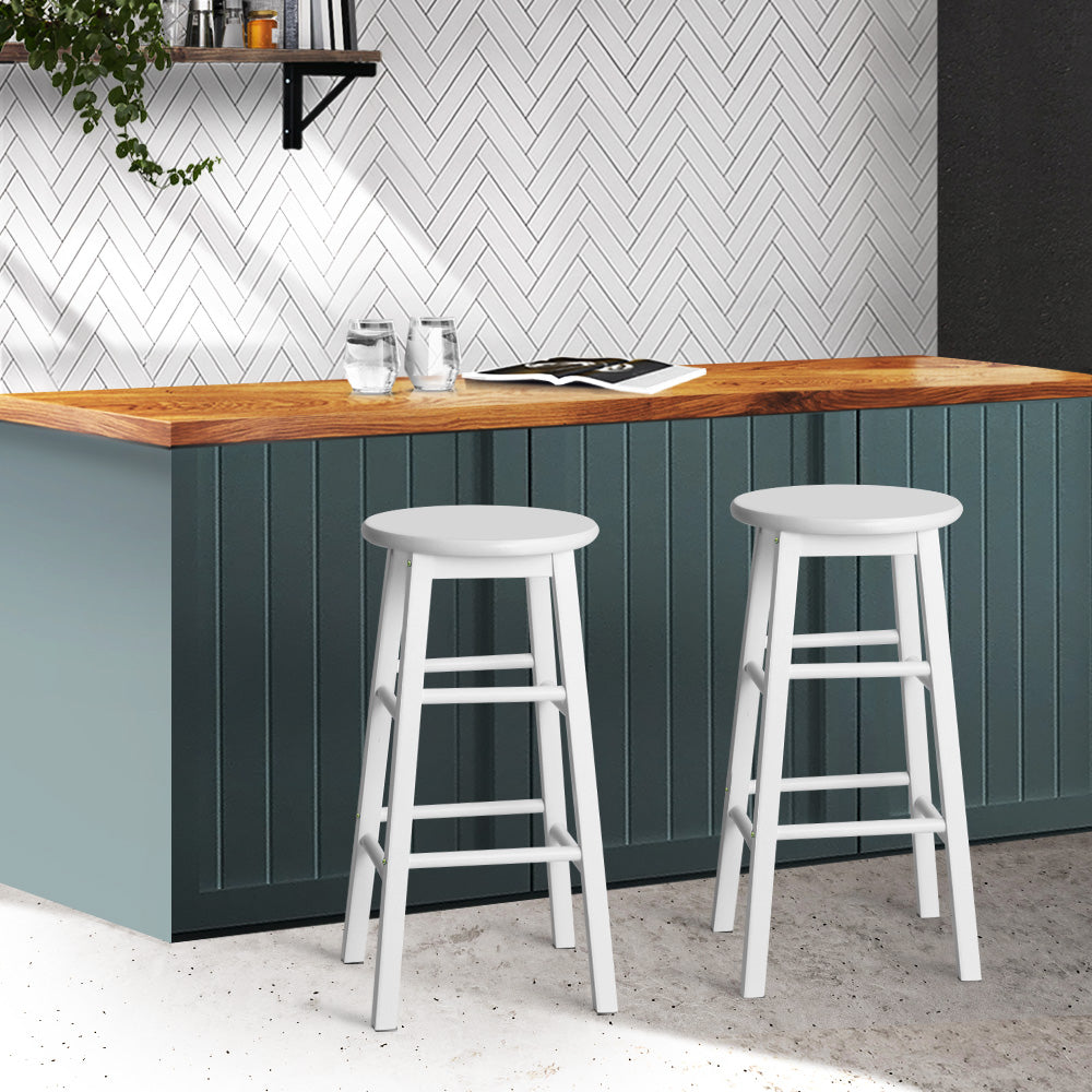 Set of 2 Nellie Wooden Bar Stools