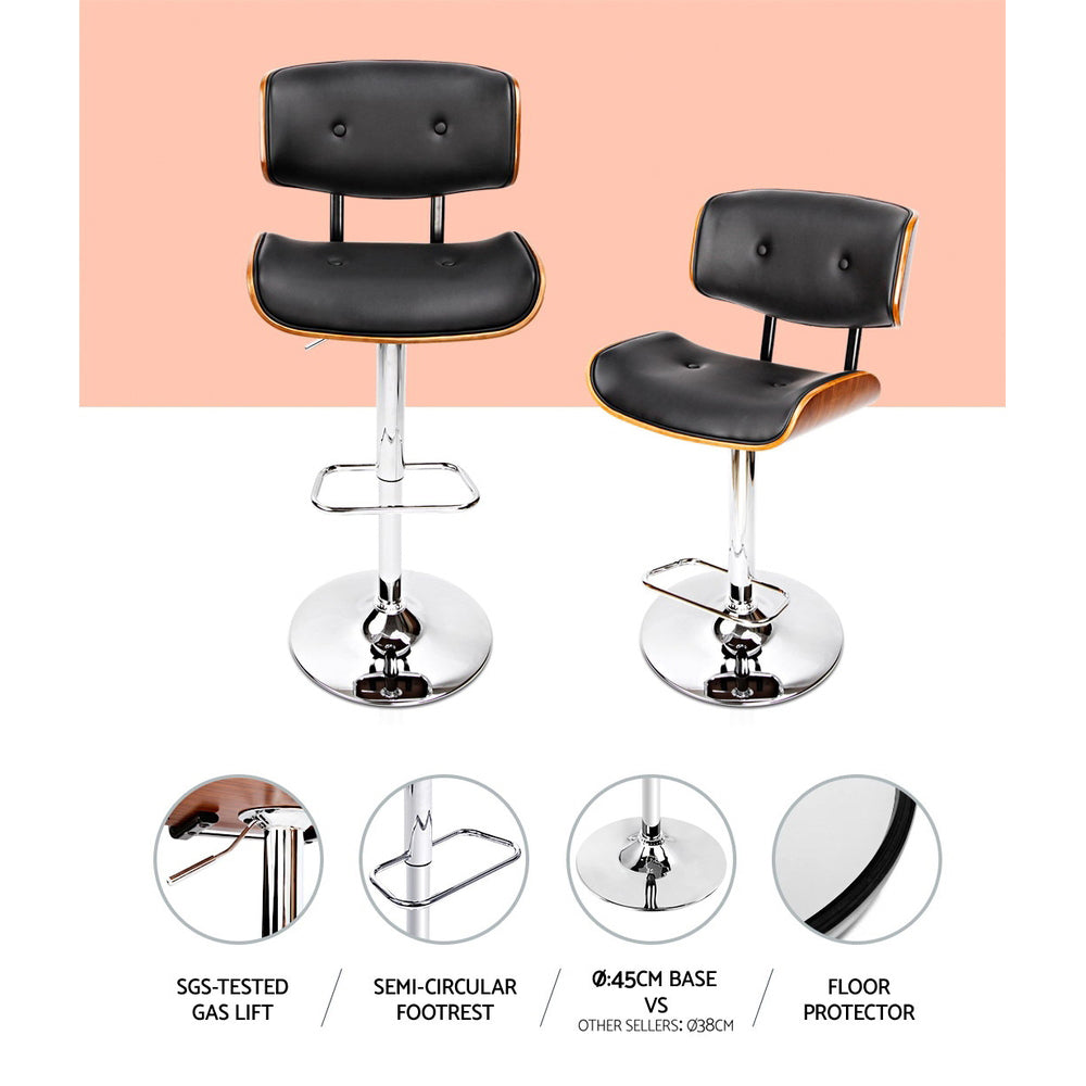 Set of 2 Baxter Leather Bar Stools