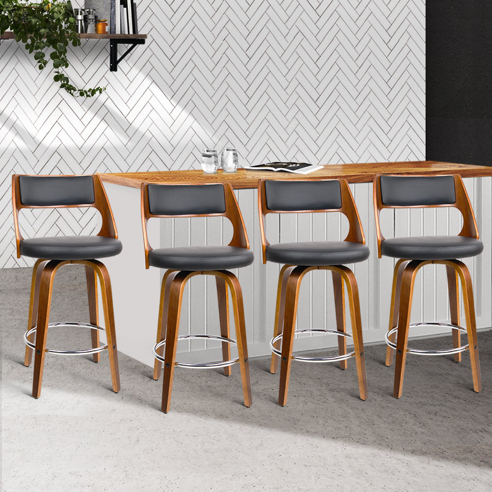 Set of 4 Astoria Leather Bar Stools