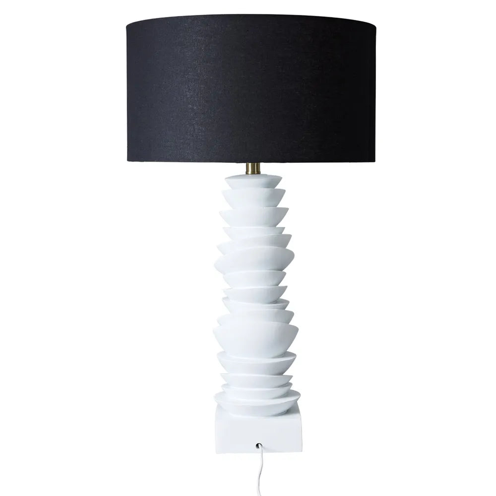 Mendoza Table Lamp - White with Black Shade