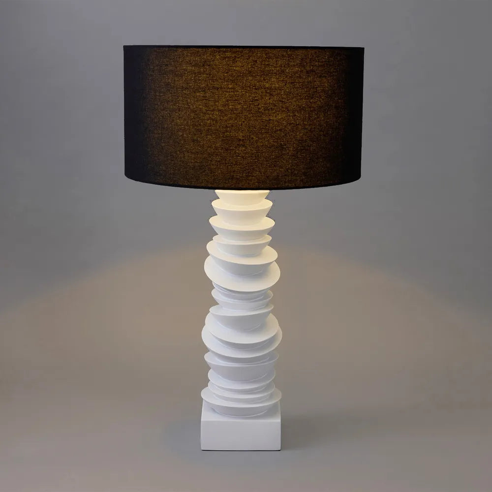 Mendoza Table Lamp - White with Black Shade
