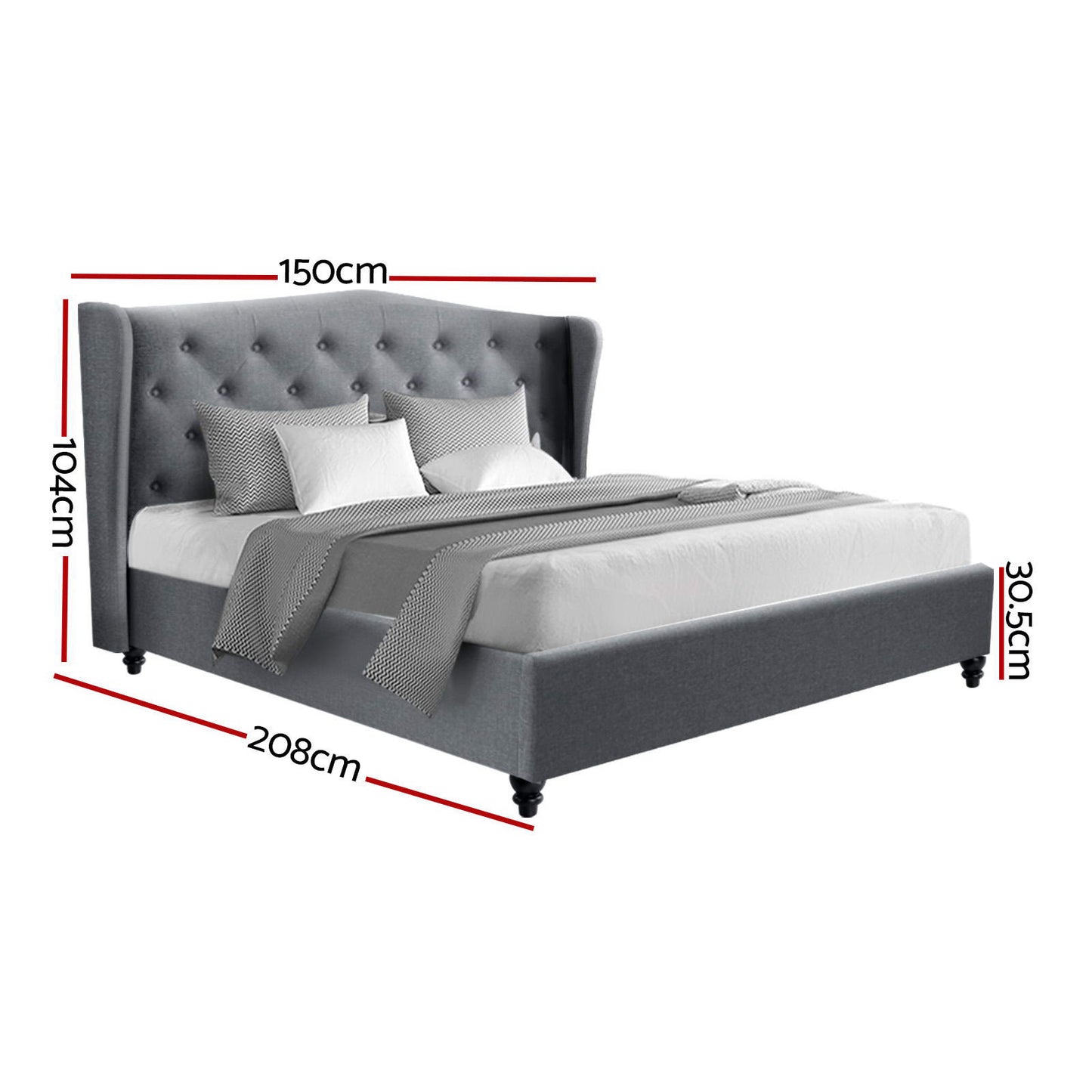 Pier Bed Frame Double Size - Grey