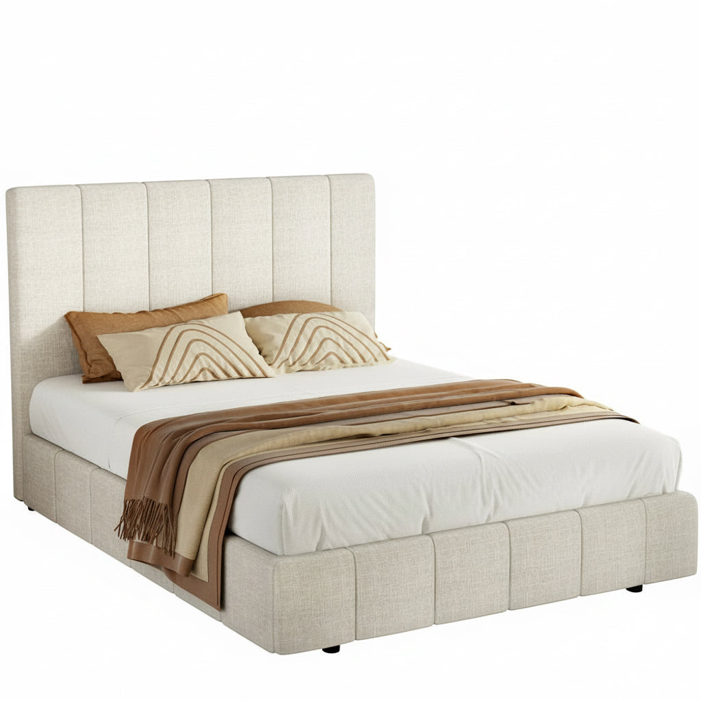 Tette Bed Frame Double Size Beige Napoleon Bay Tette Bed Frame Double Size Beige Napoleon Bay