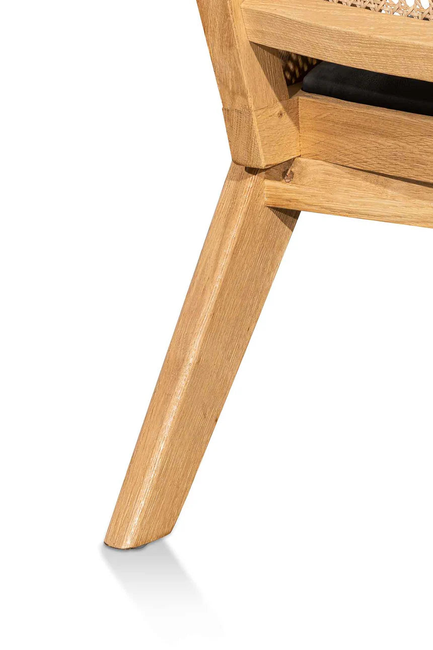 Bayside Nest Rattan Distress Natural and Black Seat Armchair