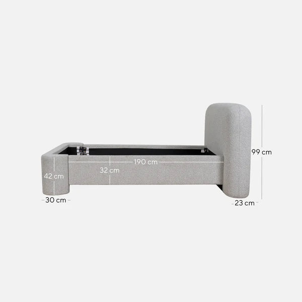 Flintstone Queen Bed Frame - Clay Grey
