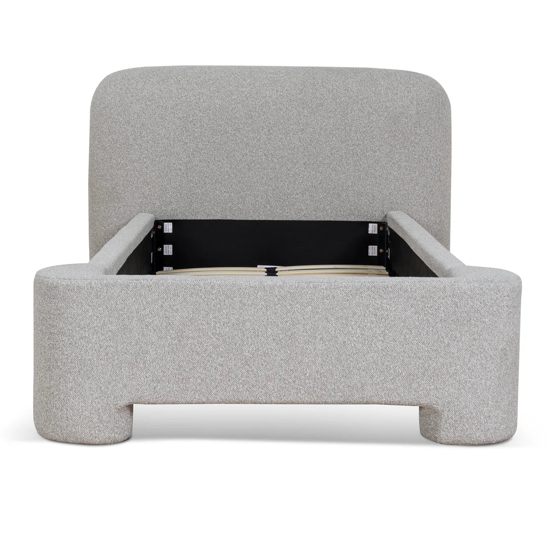 Gray upholstered bed frame