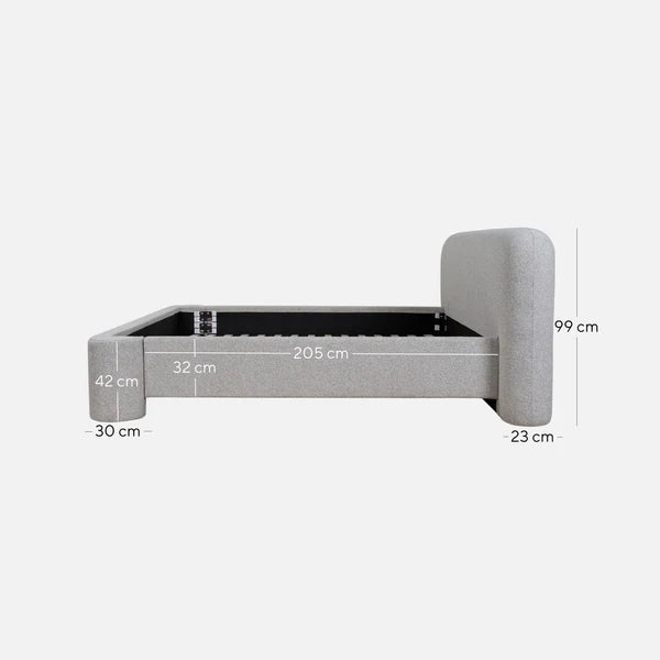Flintstone King Bed Frame - Clay Grey