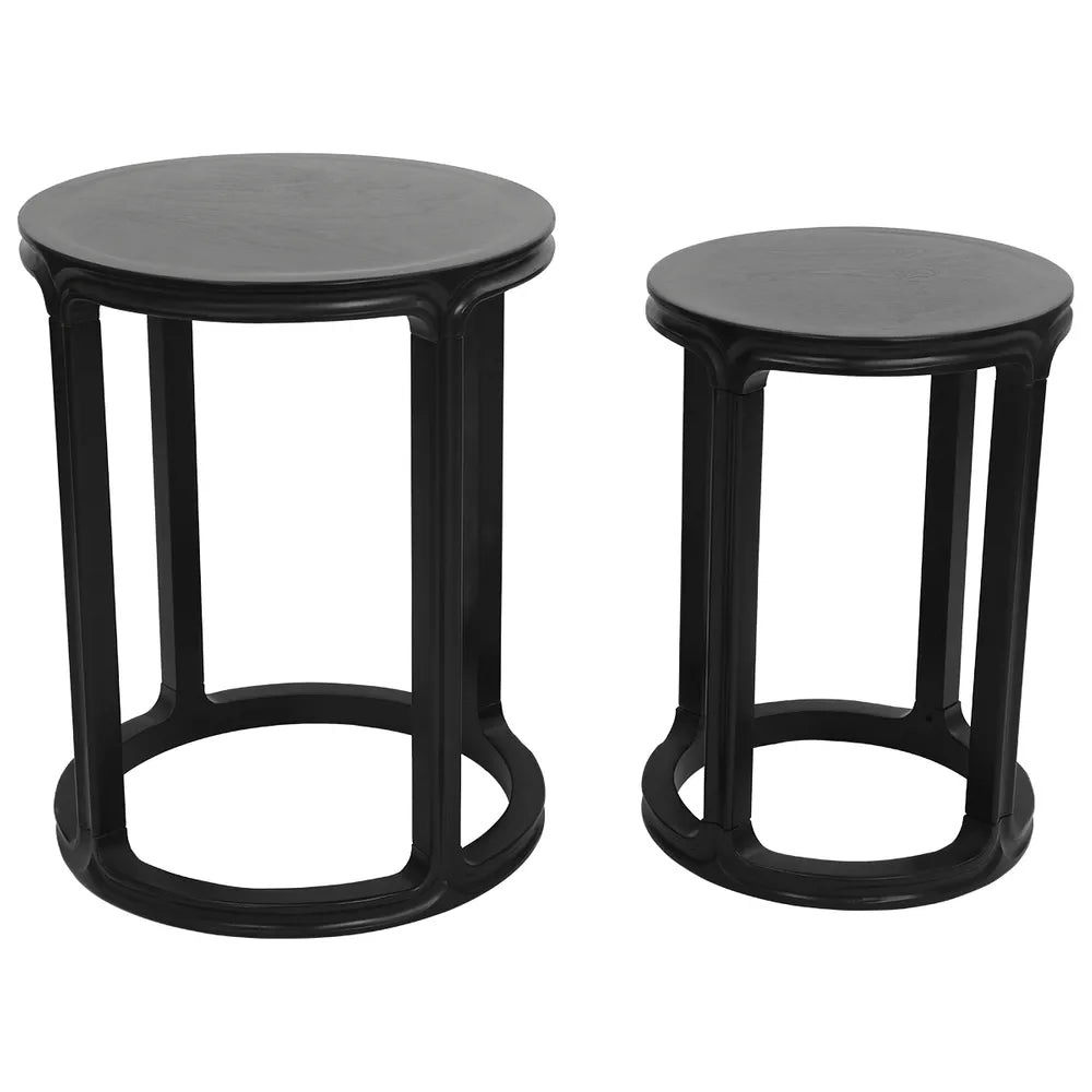 black nesting side table