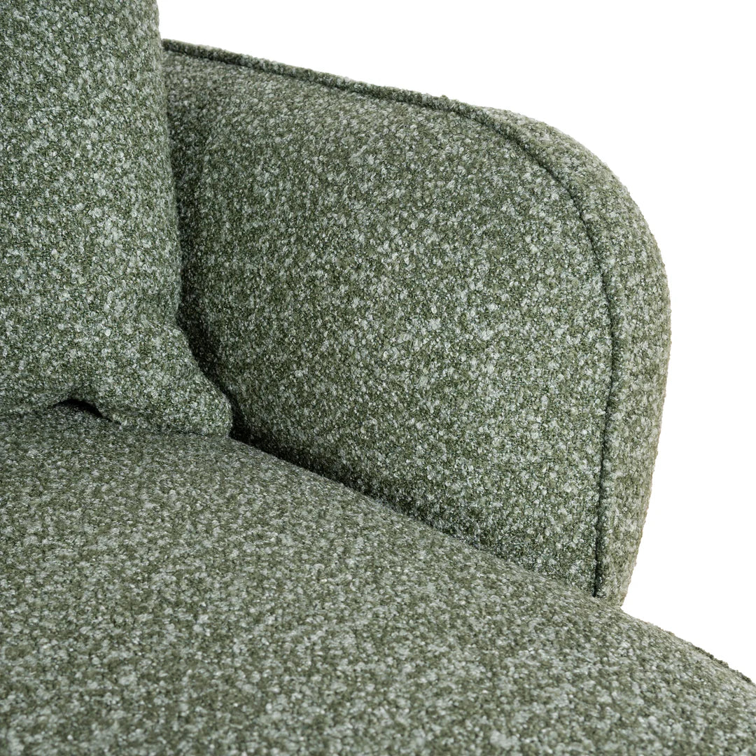 Clara 3 Seater Right Chaise Sofa - Amazon Green