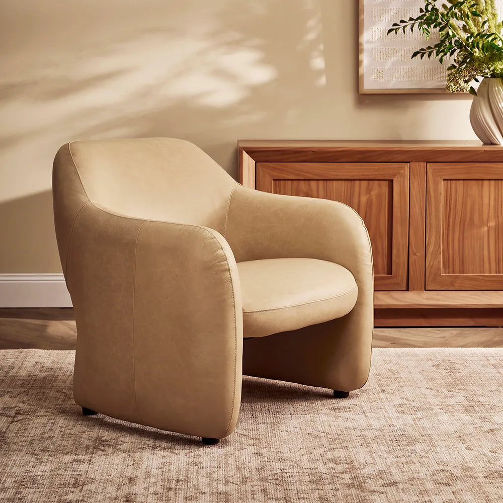 Cappuccino Cream Leather Armchair