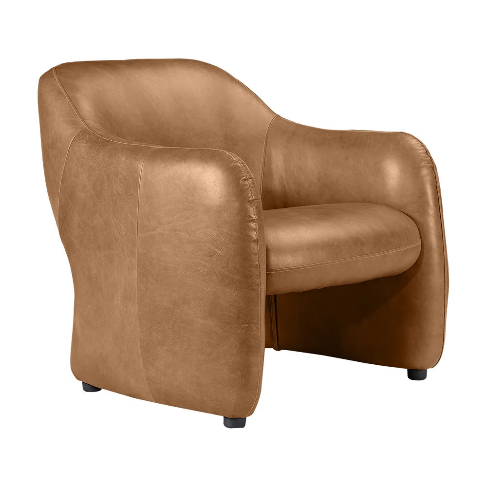 Arm Chair - Light Brown Leather