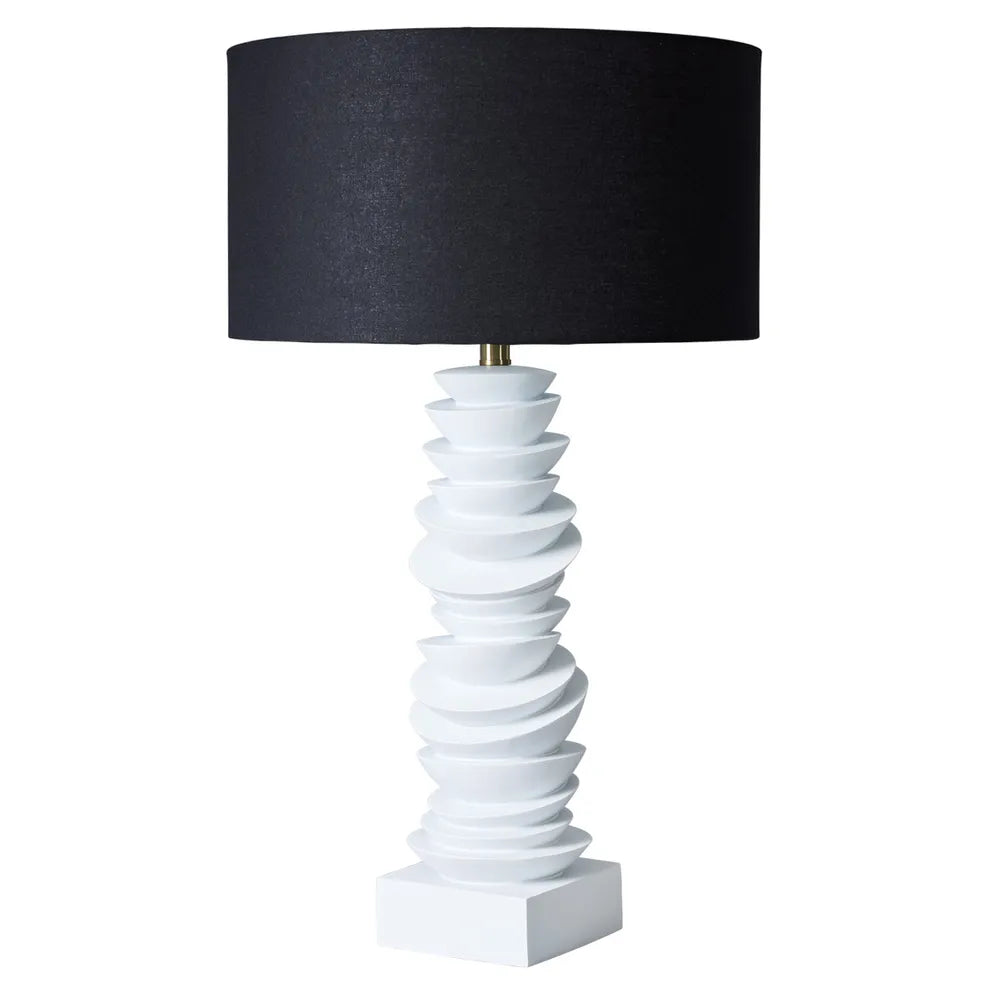Mendoza Table Lamp - White with Black Shade