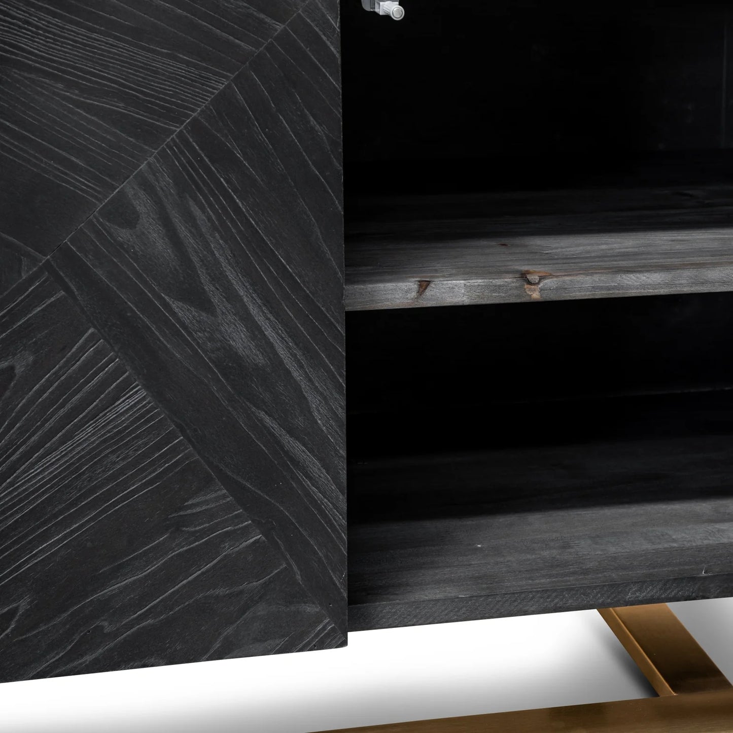 Black Golden 2.2m Entertainment TV Unit