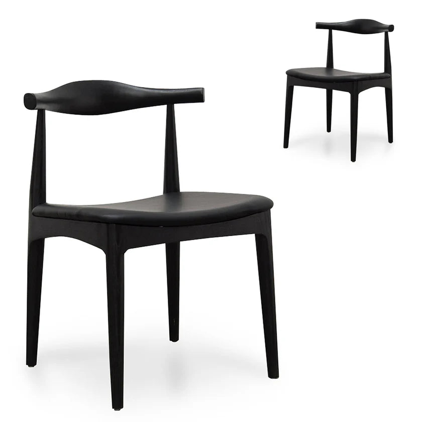 Elbow Dining Chair - Black (Set of 2)