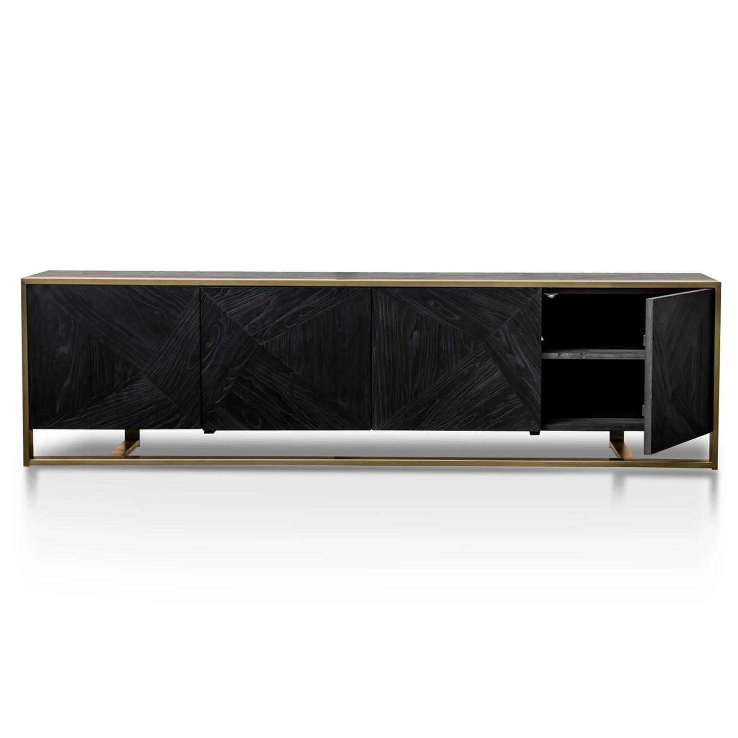 Black Golden 2.2m Entertainment TV Unit