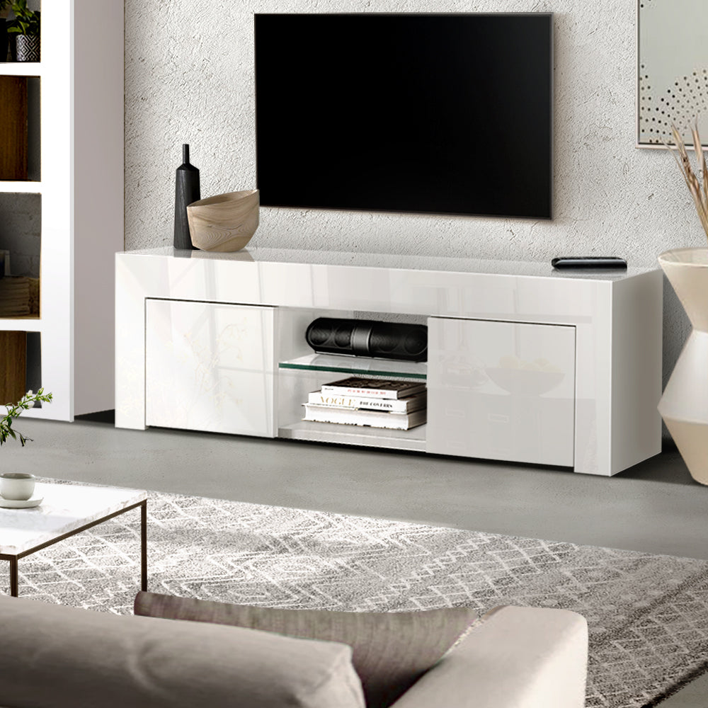 Megan White Entertainment Unit TV Cabinet 130cm