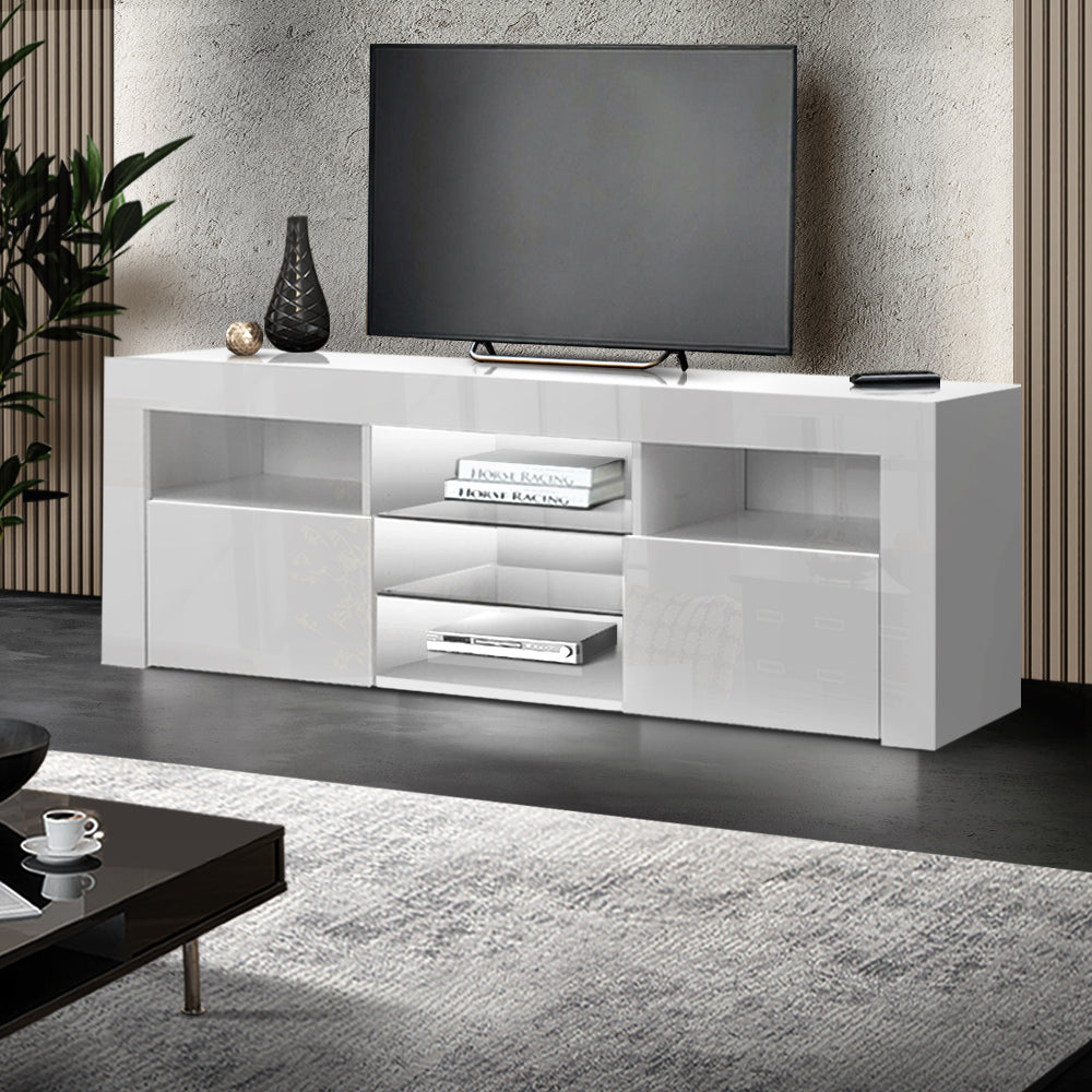 White Bobi Entertainment Unit TV Cabinet LED 160cm