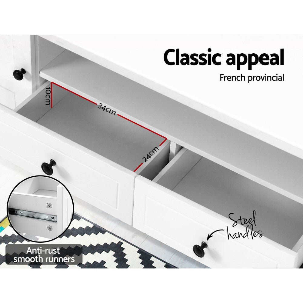 Oliver White TV Cabinet Entertainment Unit 160cm