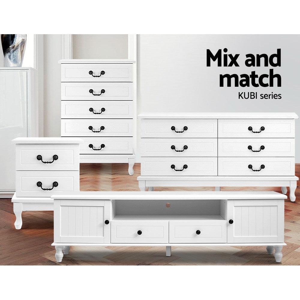 Oliver White TV Cabinet Entertainment Unit 160cm