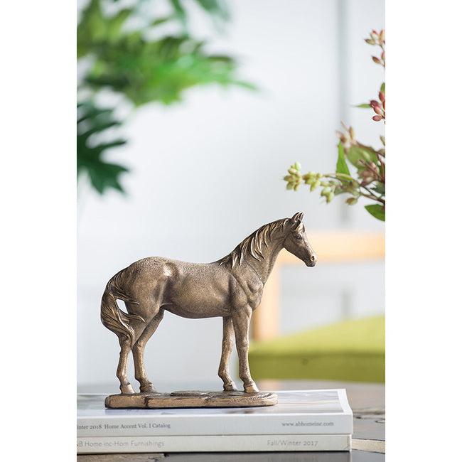 Gold Rustic Horse Statue