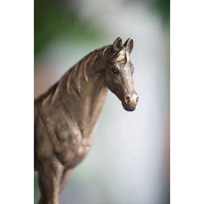 Gold Rustic Horse Statue