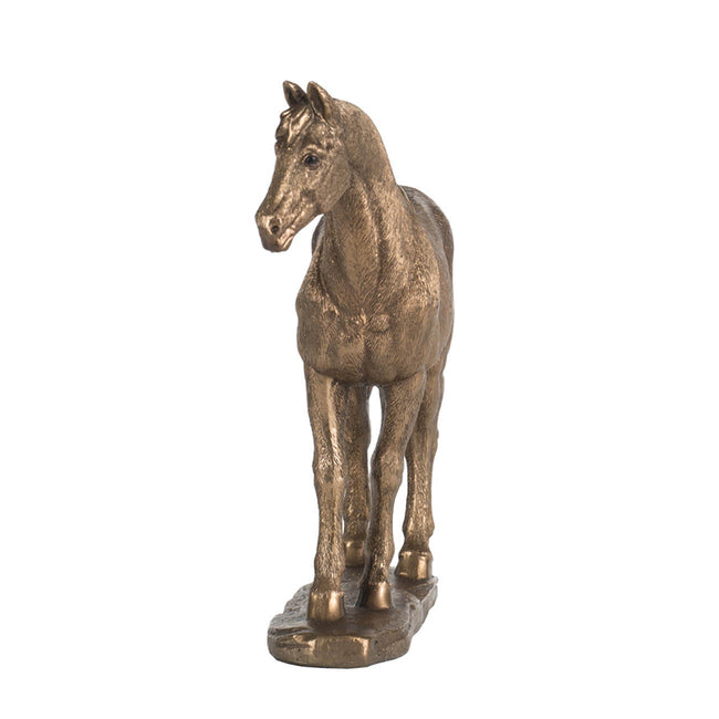 Gold Rustic Horse Statue