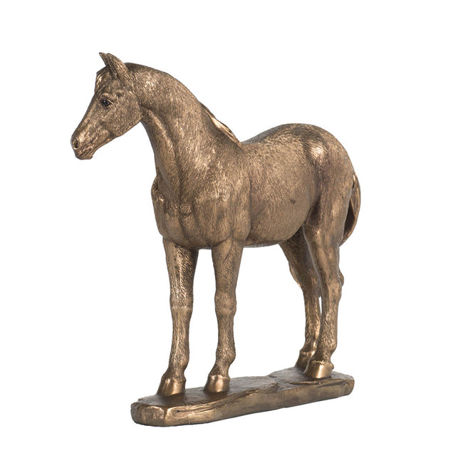 Gold Rustic Horse Statue